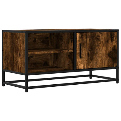 TV-Schrank Räuchereiche 80x34,5x40 cm Holzwerkstoff und Metall