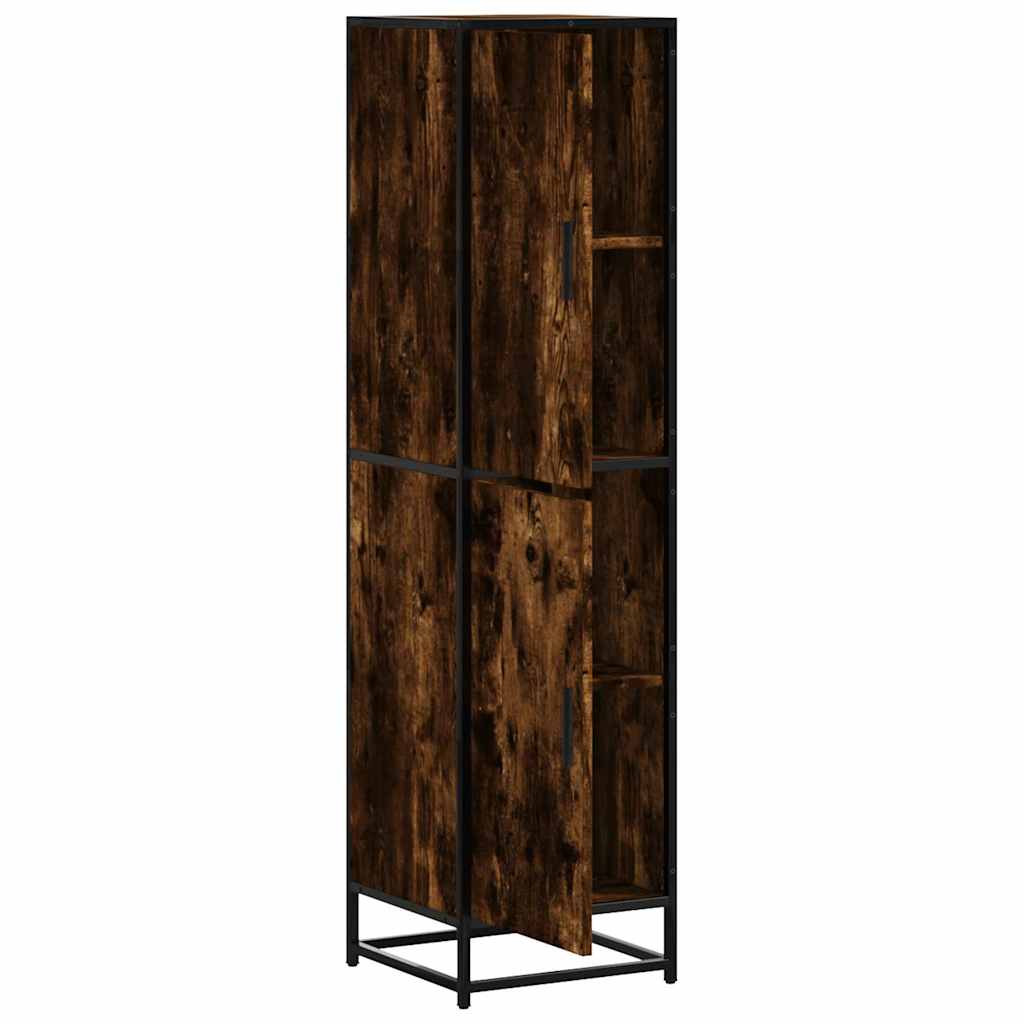 Highboard Räuchereiche 35,5x35x139 cm Holzwerkstoff Metall