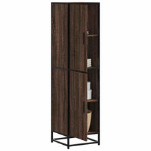 Highboard Braun Eichen-Optik 35,5x35x139cm Holzwerkstoff Metall