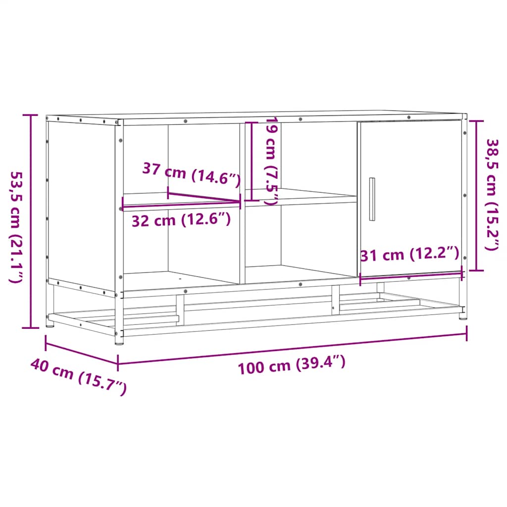 Schuhbank Schwarz 100x40x53,5 cm Holzwerkstoff und Metall