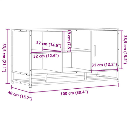 Schuhbank Schwarz 100x40x53,5 cm Holzwerkstoff und Metall