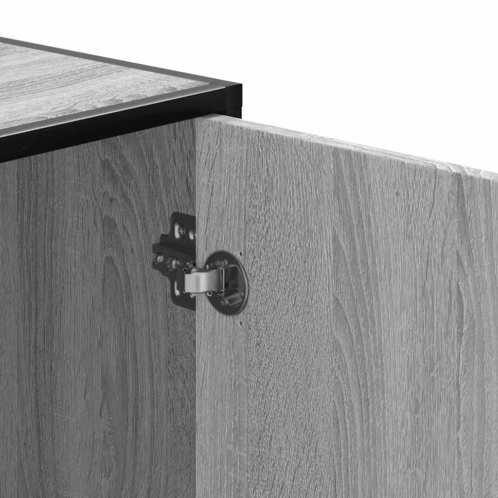 Schuhbank Grau Sonoma 100x40x53,5 cm Holzwerkstoff und Metall