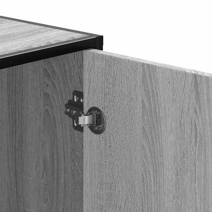 Schuhbank Grau Sonoma 100x40x53,5 cm Holzwerkstoff und Metall