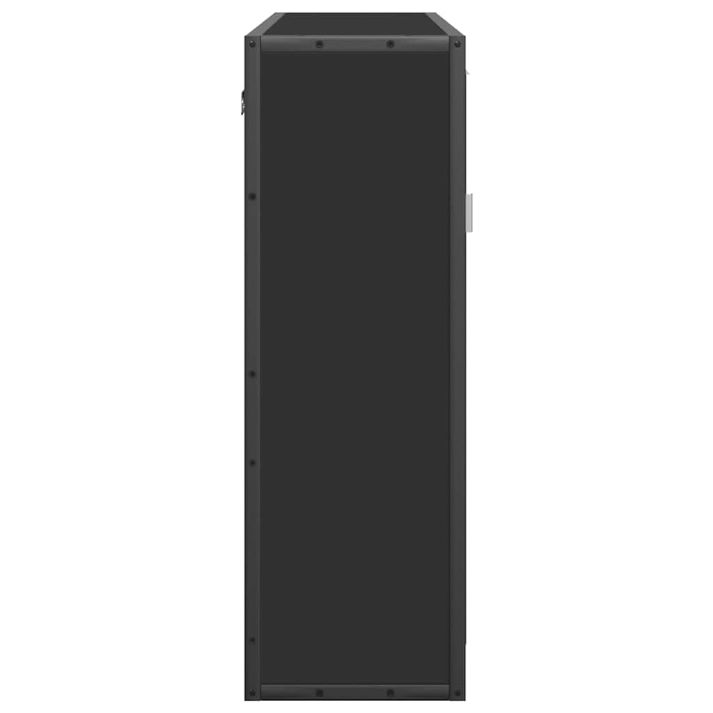 Spiegelschrank Schwarz 65x20x60 cm Holzwerkstoff