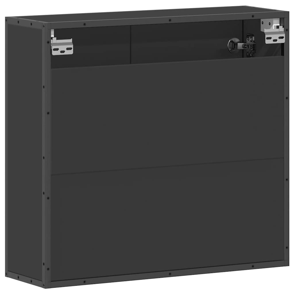 Spiegelschrank Schwarz 65x20x60 cm Holzwerkstoff