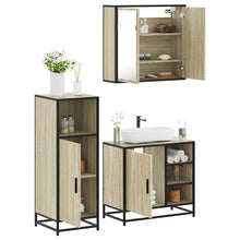 3-tlg. Badmöbel-Set Sonoma-Eiche Holzwerkstoff