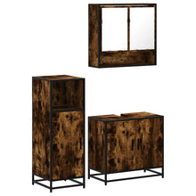 3-tlg. Badmöbel-Set Räuchereiche Holzwerkstoff