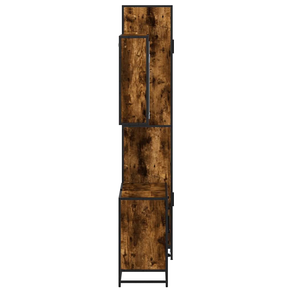 3-tlg. Badmöbel-Set Räuchereiche Holzwerkstoff