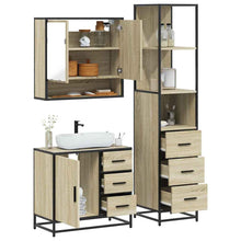 3-tlg. Badmöbel-Set Sonoma-Eiche Holzwerkstoff