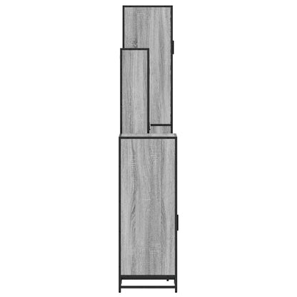 4-tlg. Badmöbel-Set Grau Sonoma Holzwerkstoff