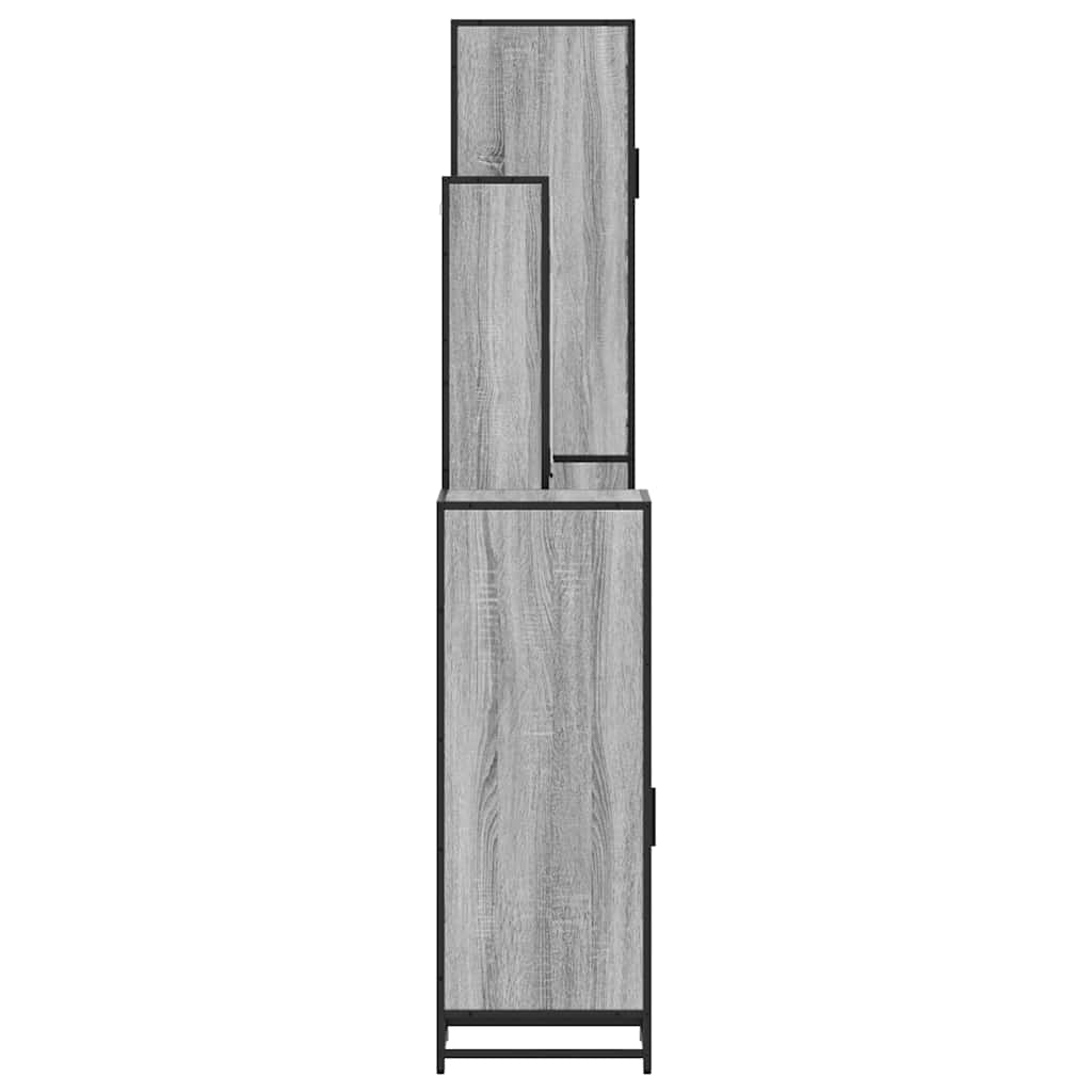 4-tlg. Badmöbel-Set Grau Sonoma Holzwerkstoff