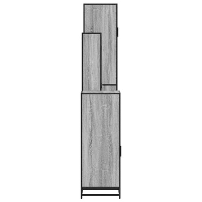 4-tlg. Badmöbel-Set Grau Sonoma Holzwerkstoff