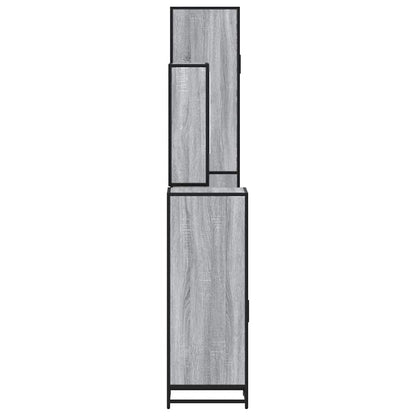 4-tlg. Badmöbel-Set Grau Sonoma Holzwerkstoff