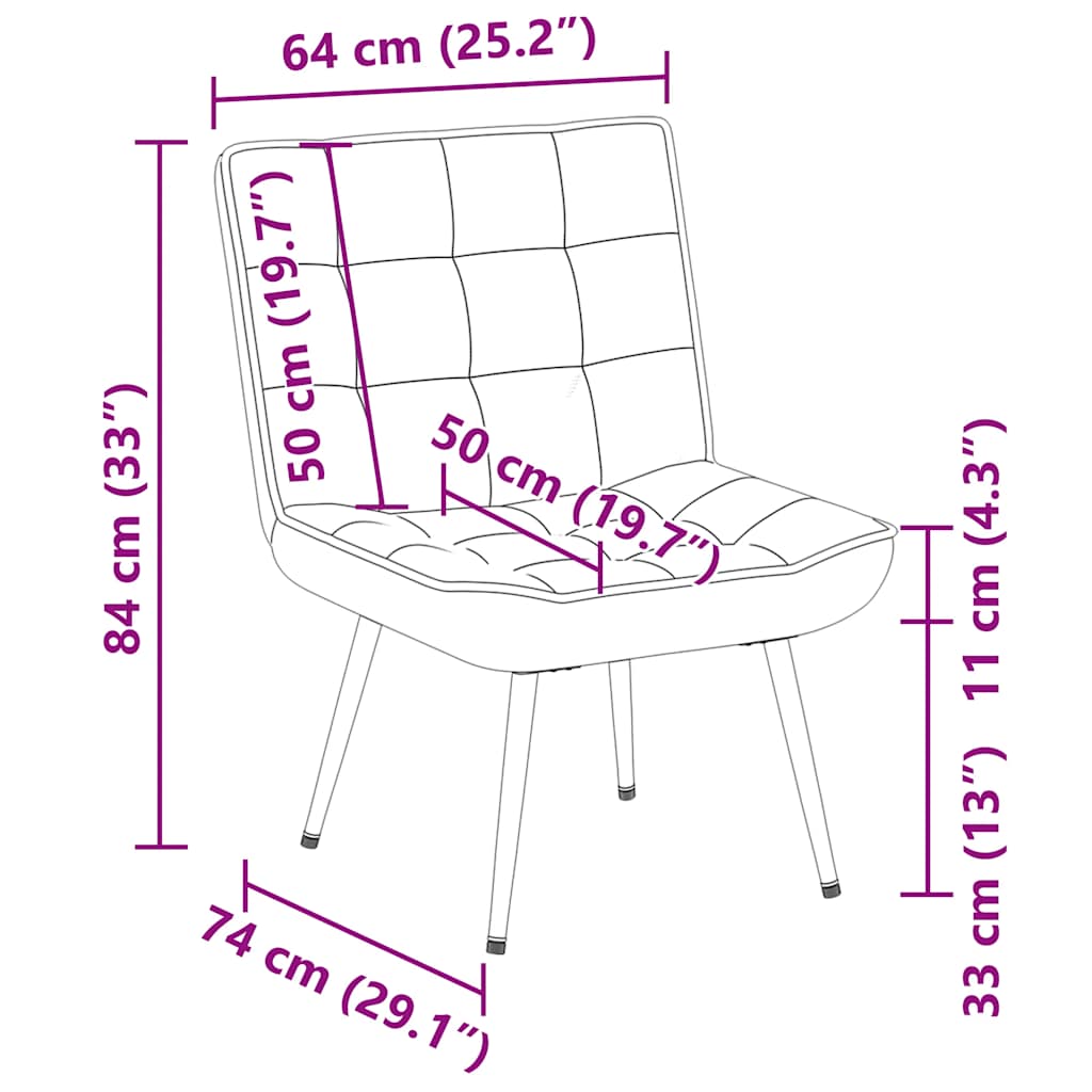 Relaxsessel Weinrot 64x74x84 cm Samt