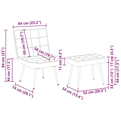 Relaxsessel mit Hocker Gelb Samt