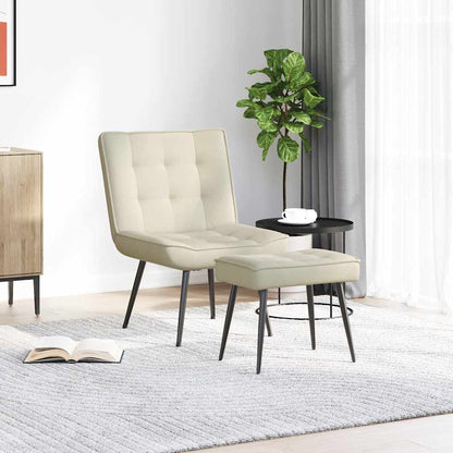 Relaxsessel mit Hocker Creme Samt