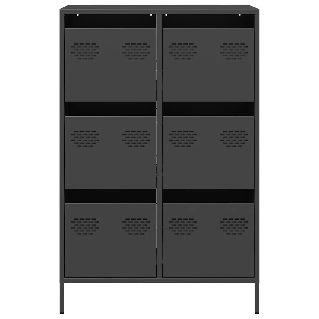 Highboard Schwarz 68x39x101,5 cm Stahl