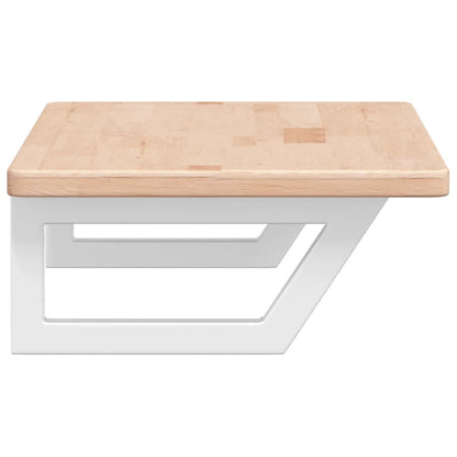 Waschtischplatte mit Halterung Stahl und Massivholz Eiche