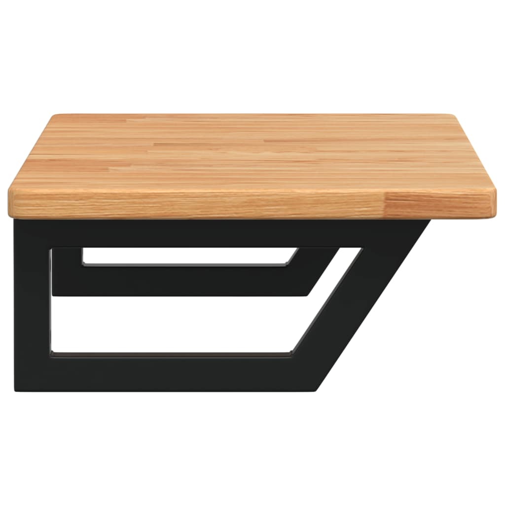 Waschtischplatte mit Halterung Stahl und Massivholz Eiche