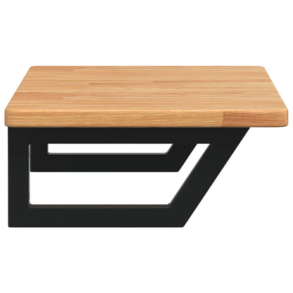 Waschtischplatte mit Halterung Stahl und Massivholz Eiche