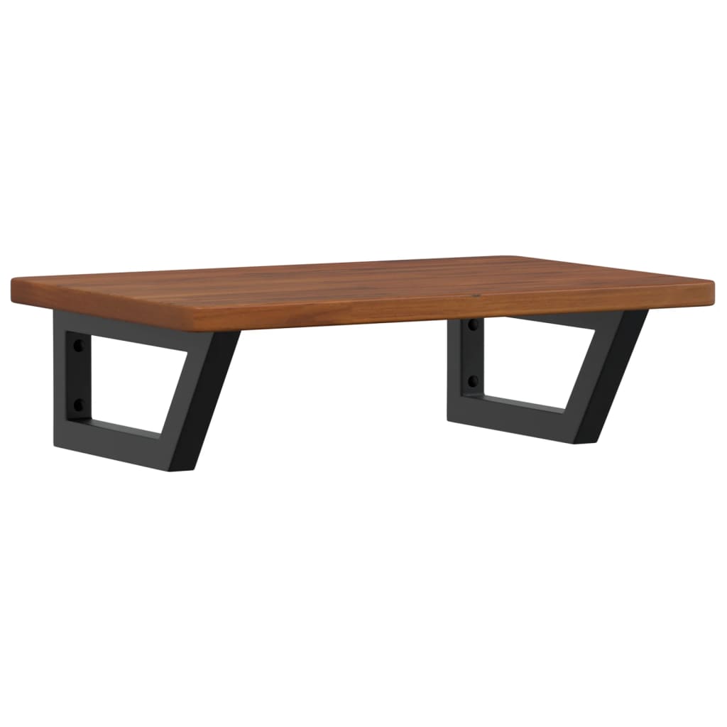 Waschtischplatte mit Halterung Stahl und Massivholz Eiche