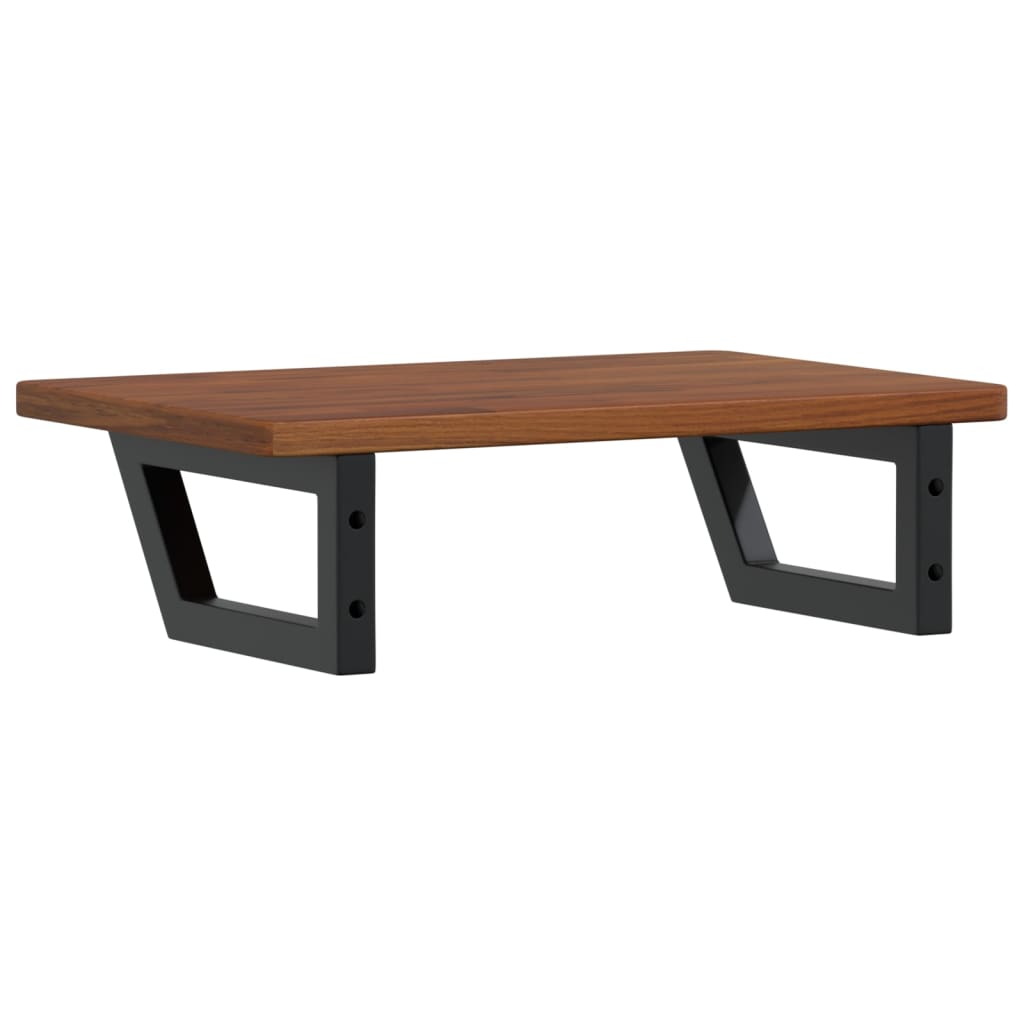 Waschtischplatte mit Halterung Stahl und Massivholz Eiche