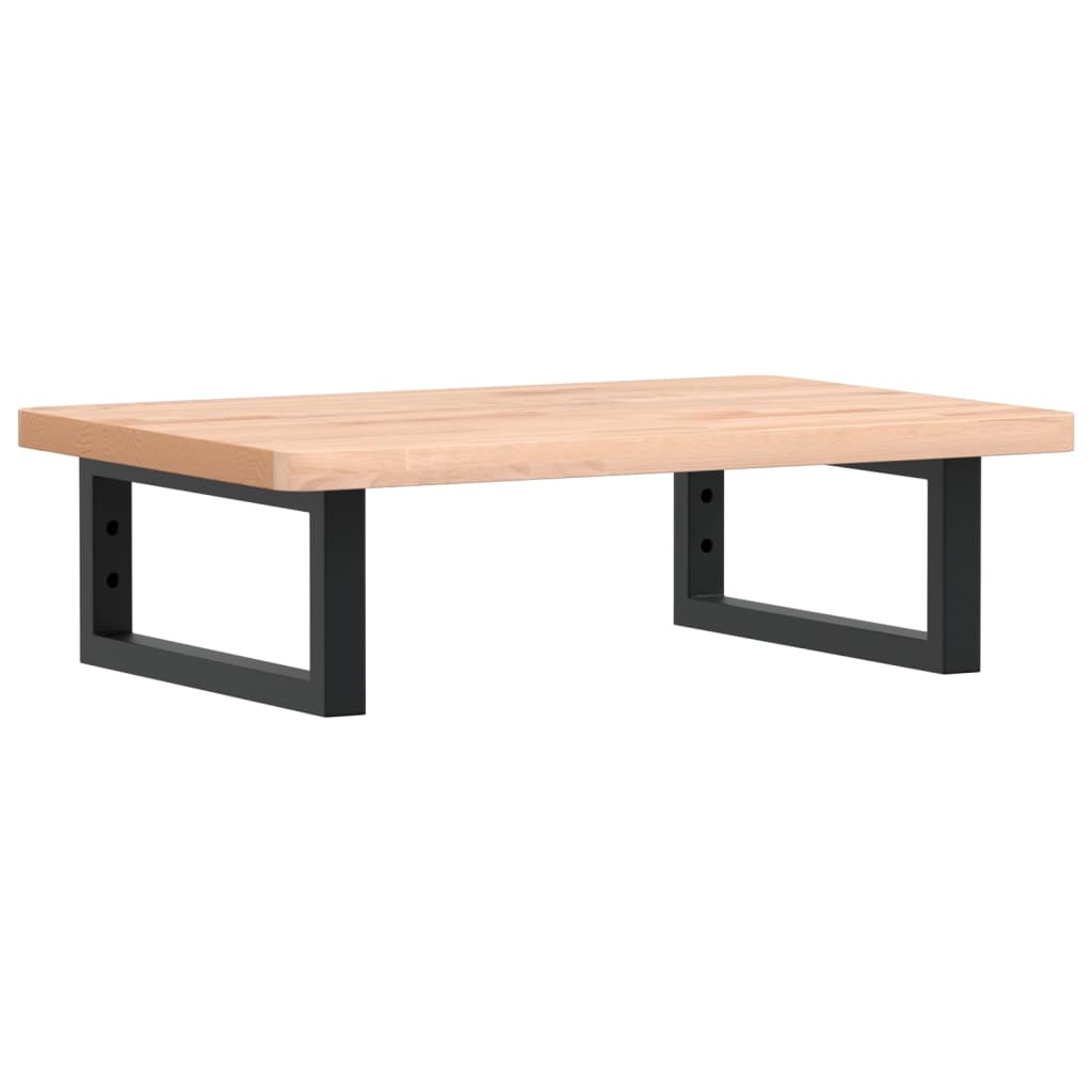 Waschbeckenregal Wandmontage Stahl und Massivholz Buche