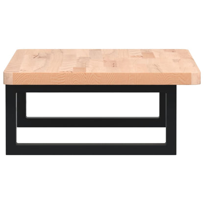 Waschbeckenregal Wandmontage Stahl und Massivholz Buche