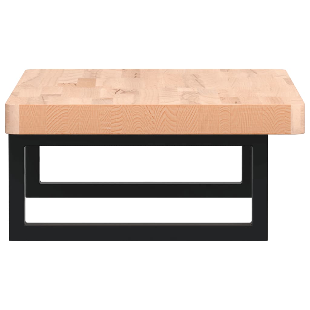 Waschbeckenregal Wandmontage Stahl und Massivholz Buche