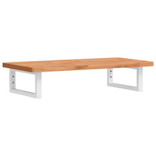 Waschbeckenregal Wandmontage Stahl und Massivholz Buche