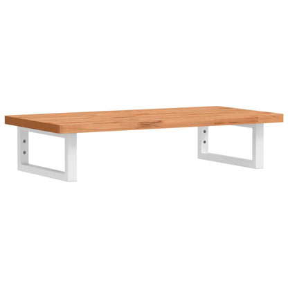 Waschbeckenregal Wandmontage Stahl und Massivholz Buche