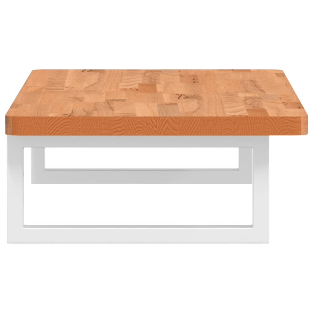 Waschbeckenregal Wandmontage Stahl und Massivholz Buche