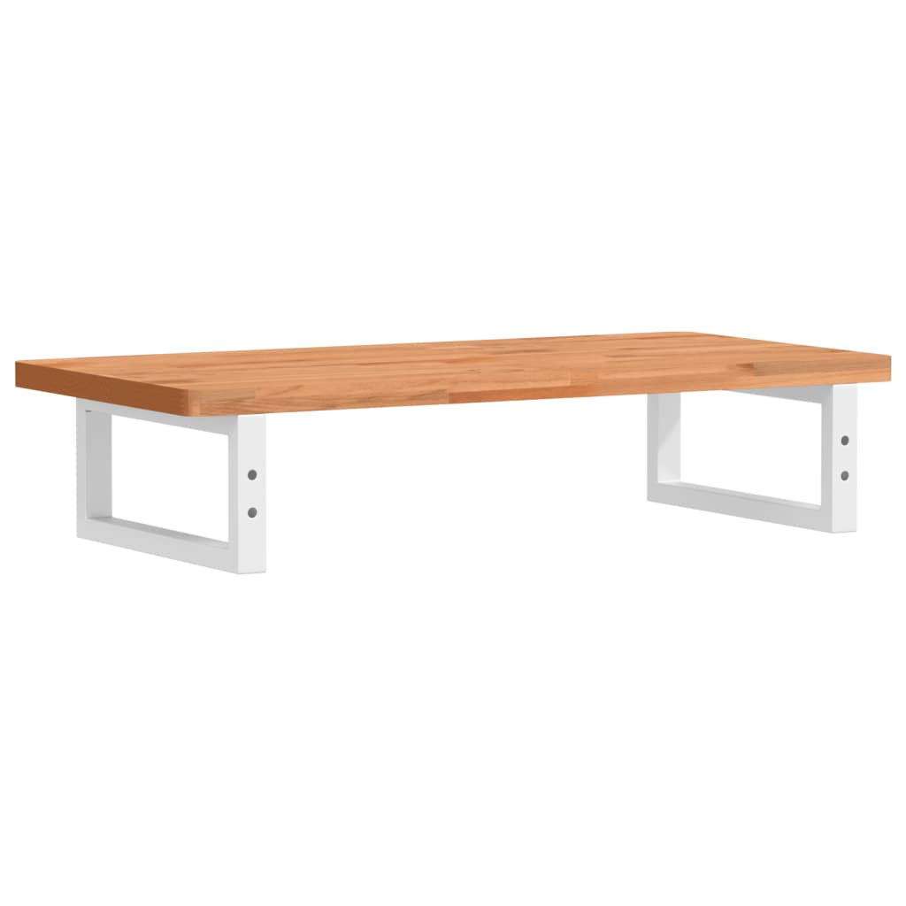 Waschbeckenregal Wandmontage Stahl und Massivholz Buche