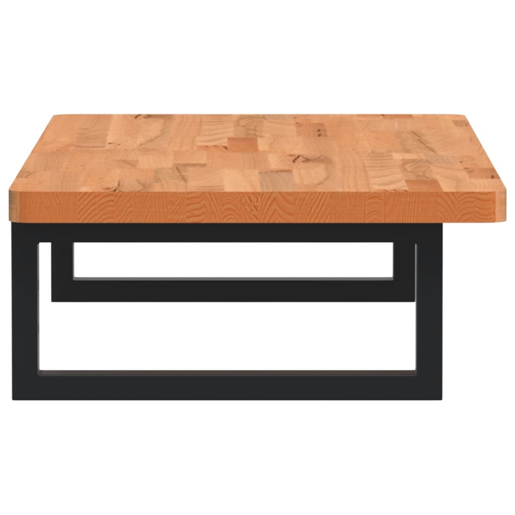 Waschbeckenregal Wandmontage Stahl und Massivholz Buche