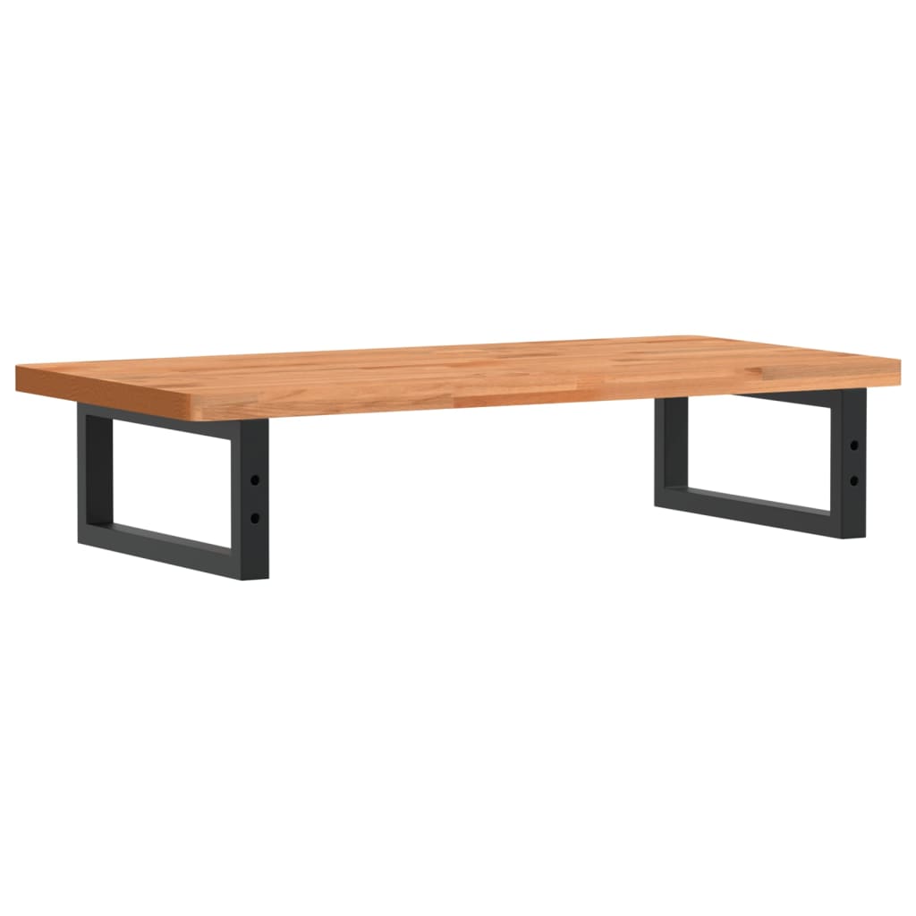 Waschbeckenregal Wandmontage Stahl und Massivholz Buche