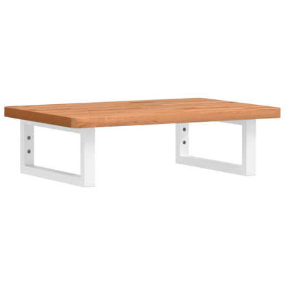 Waschbeckenregal Wandmontage Stahl und Massivholz Buche