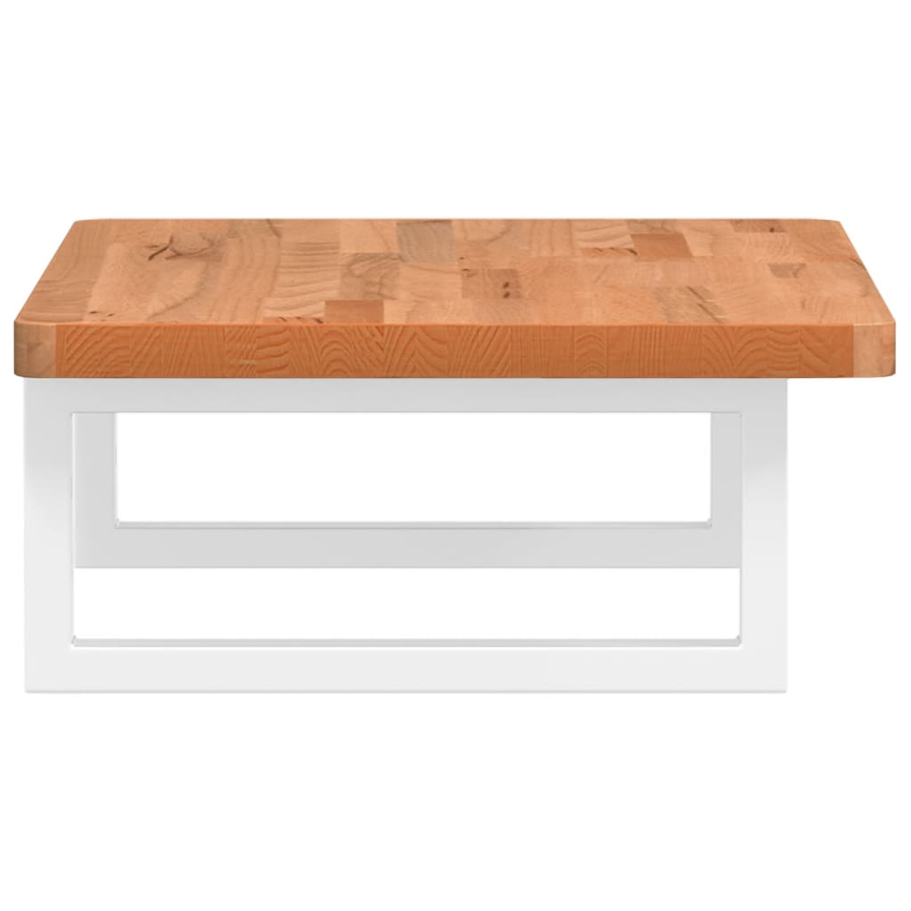 Waschbeckenregal Wandmontage Stahl und Massivholz Buche