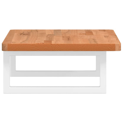 Waschbeckenregal Wandmontage Stahl und Massivholz Buche