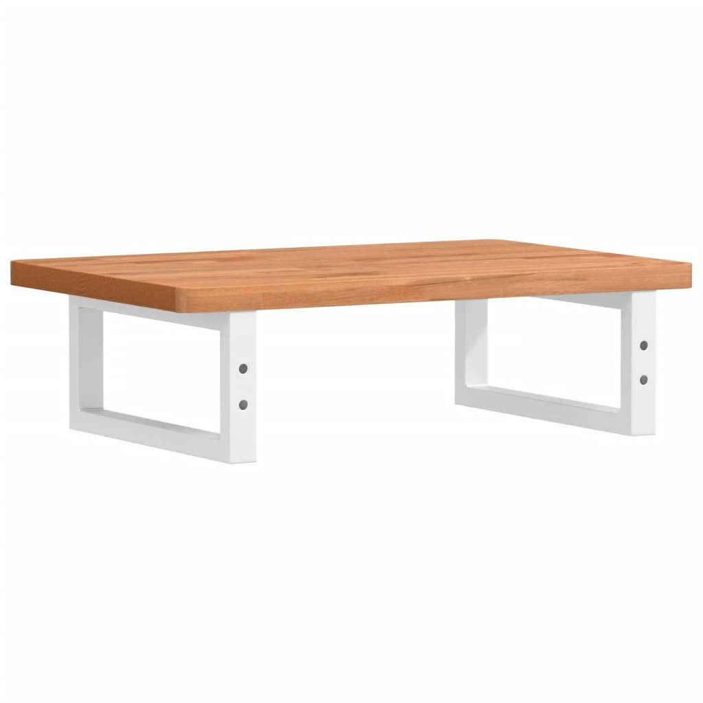 Waschbeckenregal Wandmontage Stahl und Massivholz Buche