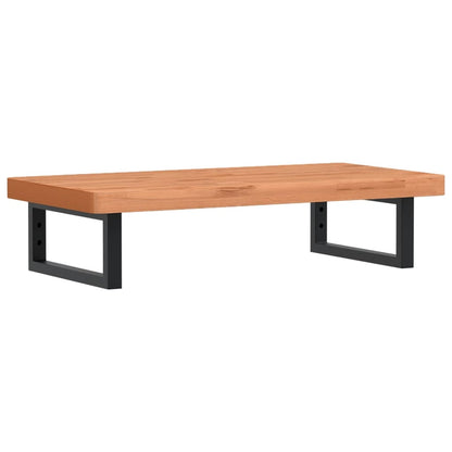 Waschbeckenregal Wandmontage Stahl und Massivholz Buche