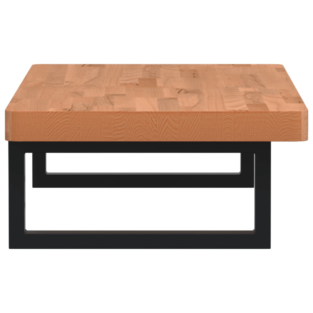 Waschbeckenregal Wandmontage Stahl und Massivholz Buche