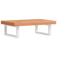 Waschbeckenregal Wandmontage Stahl und Massivholz Buche