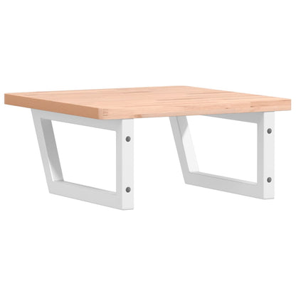 Waschbeckenregal Wandmontage Stahl und Massivholz Buche