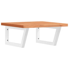 Waschbeckenregal Wandmontage Stahl und Massivholz Buche