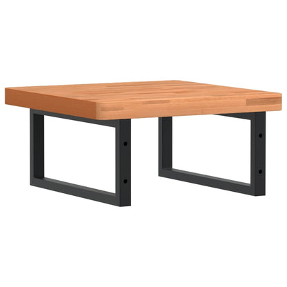 Waschbeckenregal Wandmontage Stahl und Massivholz Buche