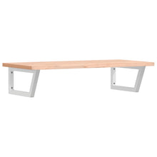 Waschbeckenregal Wandmontage Stahl und Massivholz Buche