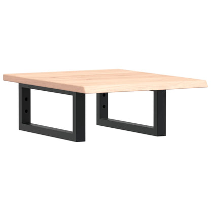 Waschtischplatte mit Halterung Stahl und Massivholz Eiche