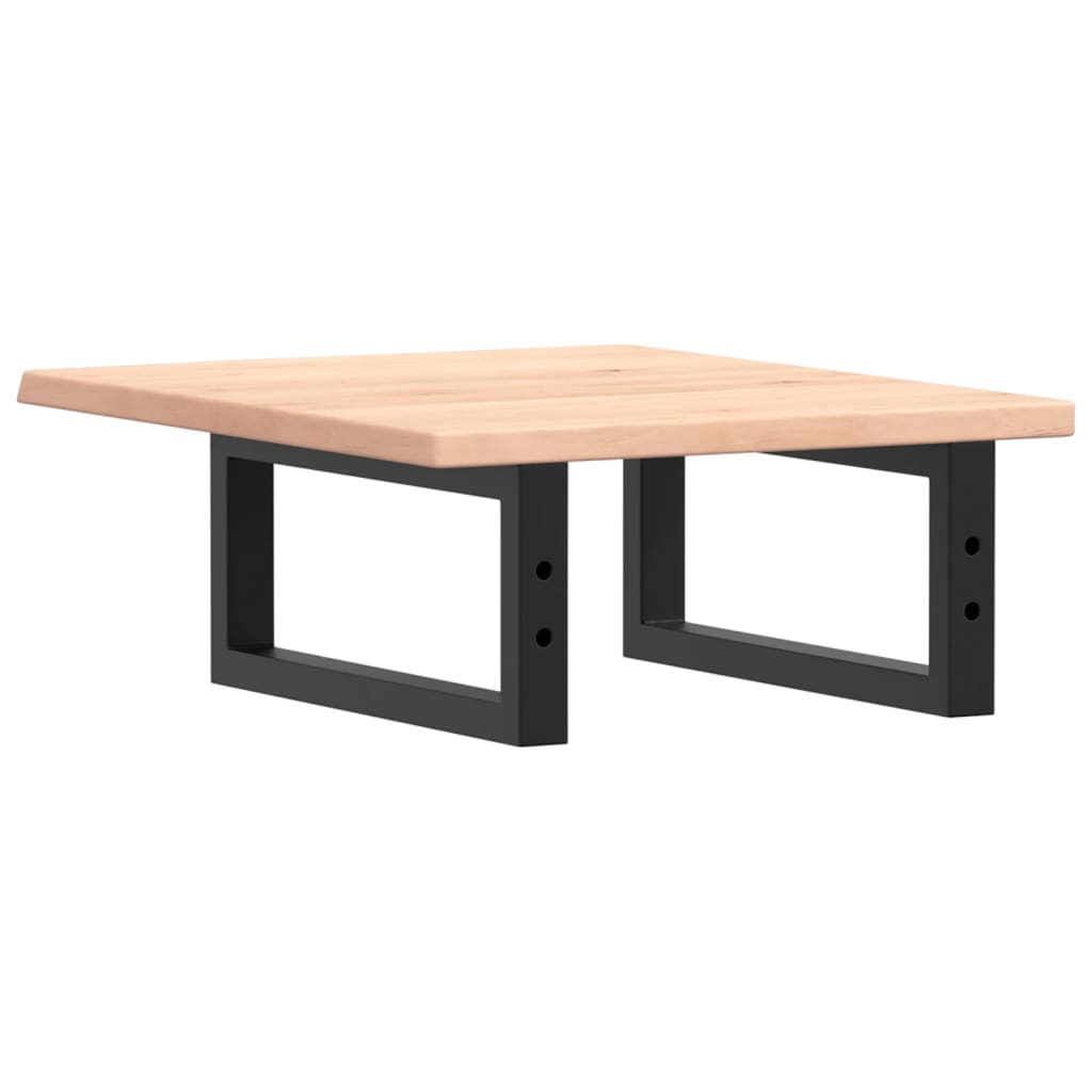 Waschtischplatte mit Halterung Stahl und Massivholz Eiche