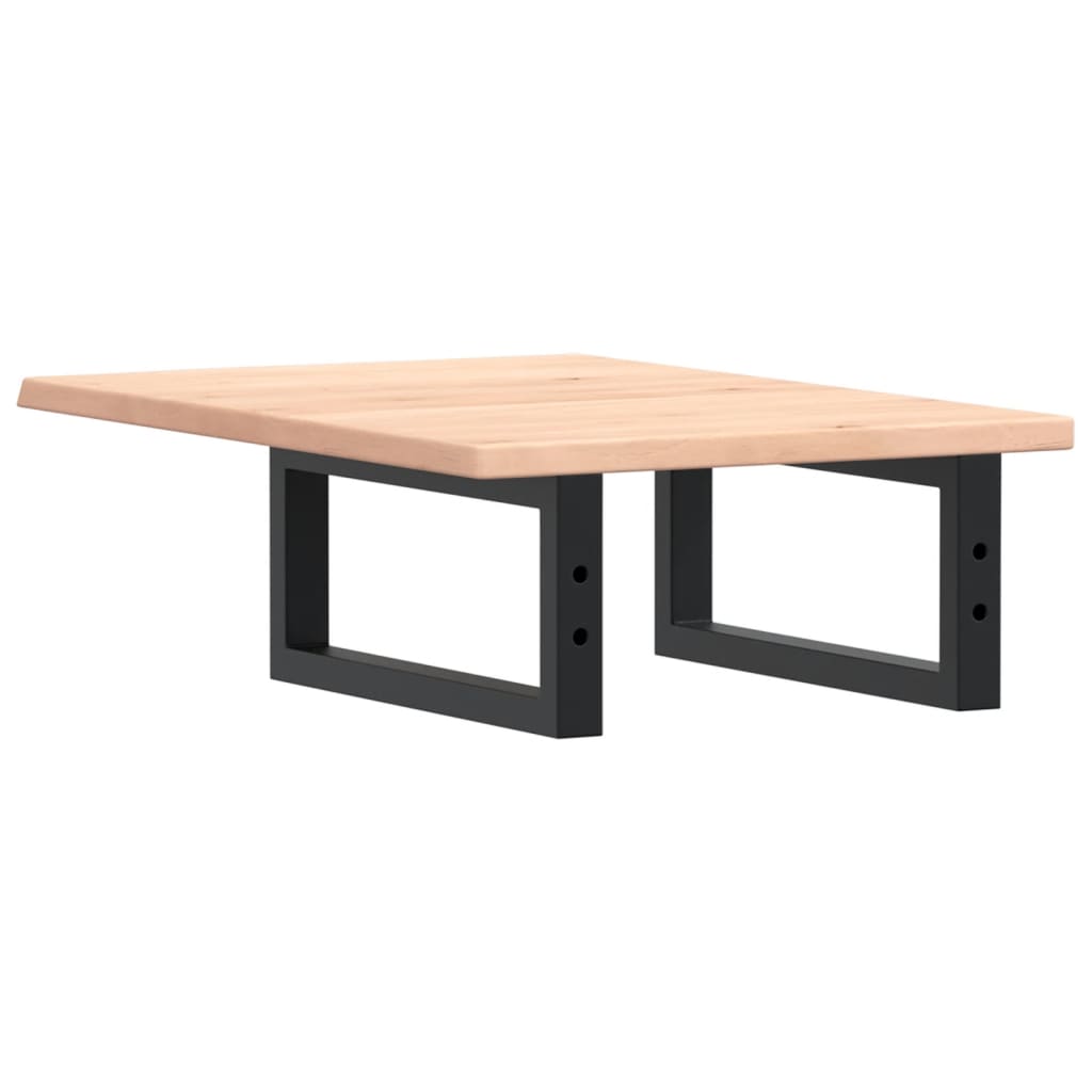 Waschtischplatte mit Halterung Stahl und Massivholz Eiche