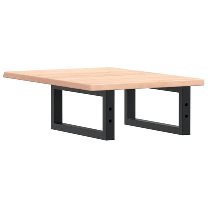 Waschtischplatte mit Halterung Stahl und Massivholz Eiche